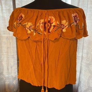 Xhilaration Off the shoulder embroidered top - XL